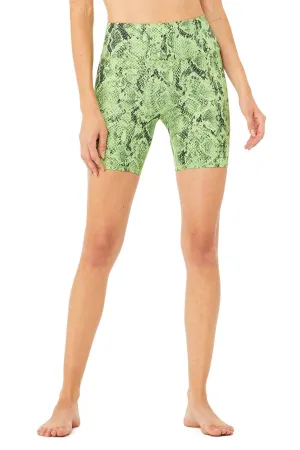 High-Waist Snakeskin Vapor Short - Neon Lime