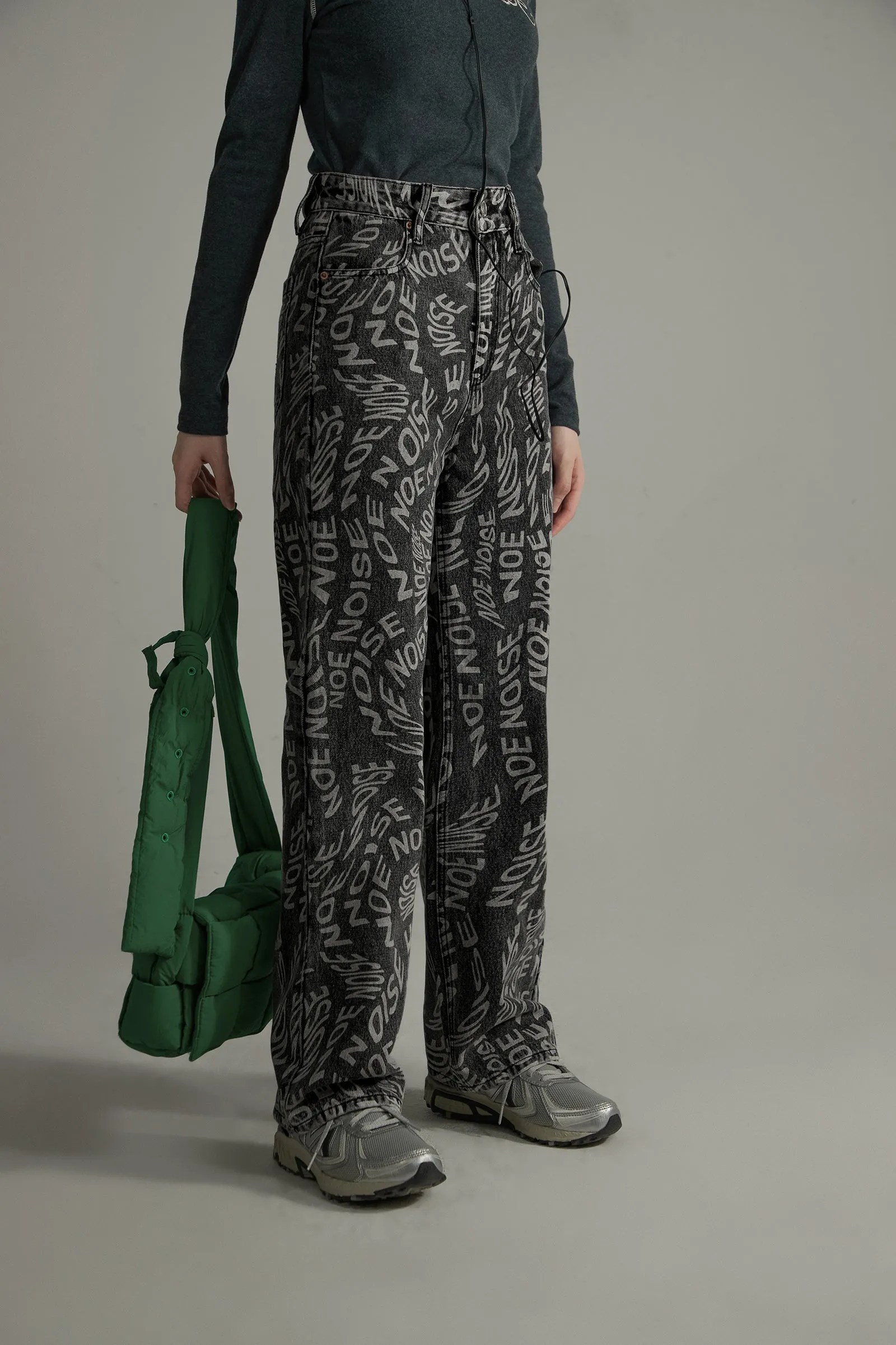 High Waist Straight Denim Pants