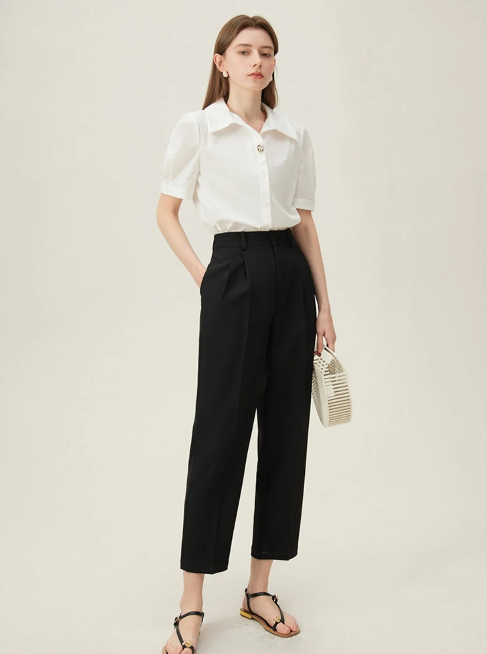 High Waist Suit Loose Slim Tapered Pants