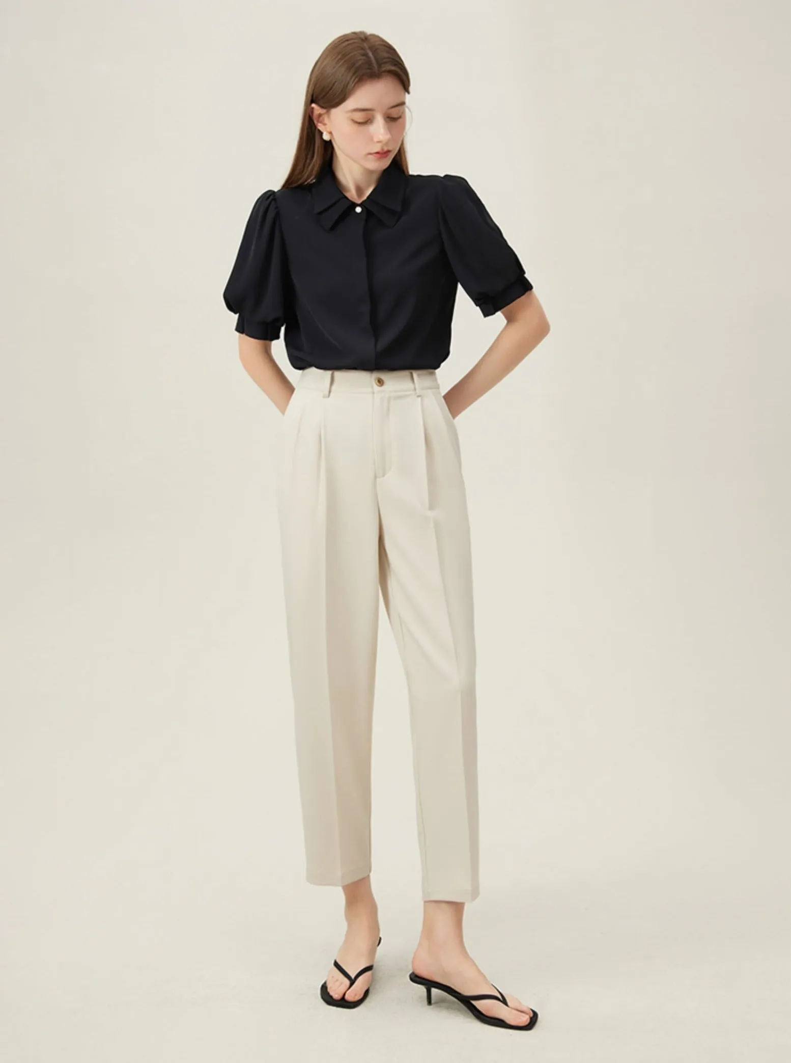 High Waist Suit Loose Slim Tapered Pants