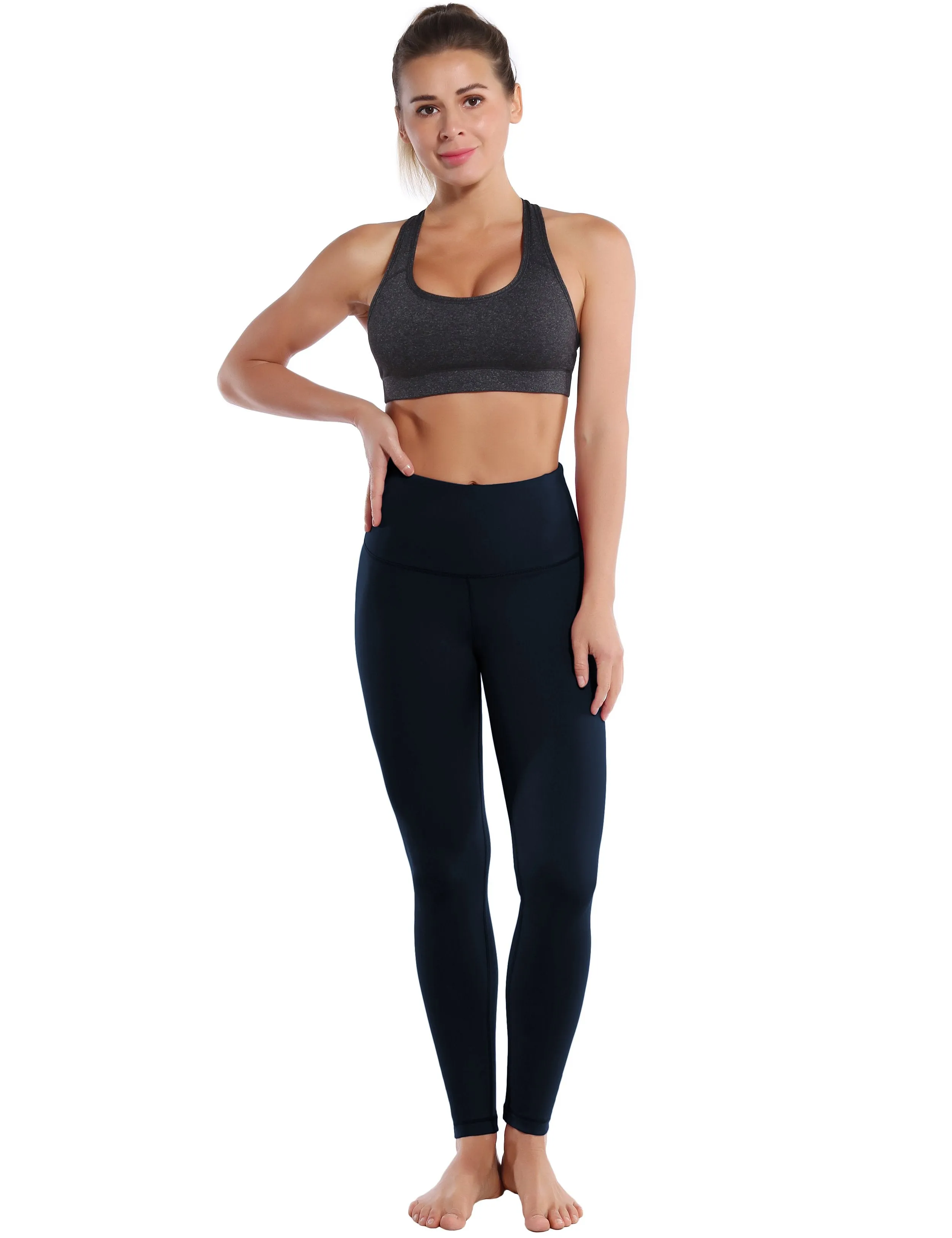 High Waist Tall Size Pants darknavy ins_Tall Size