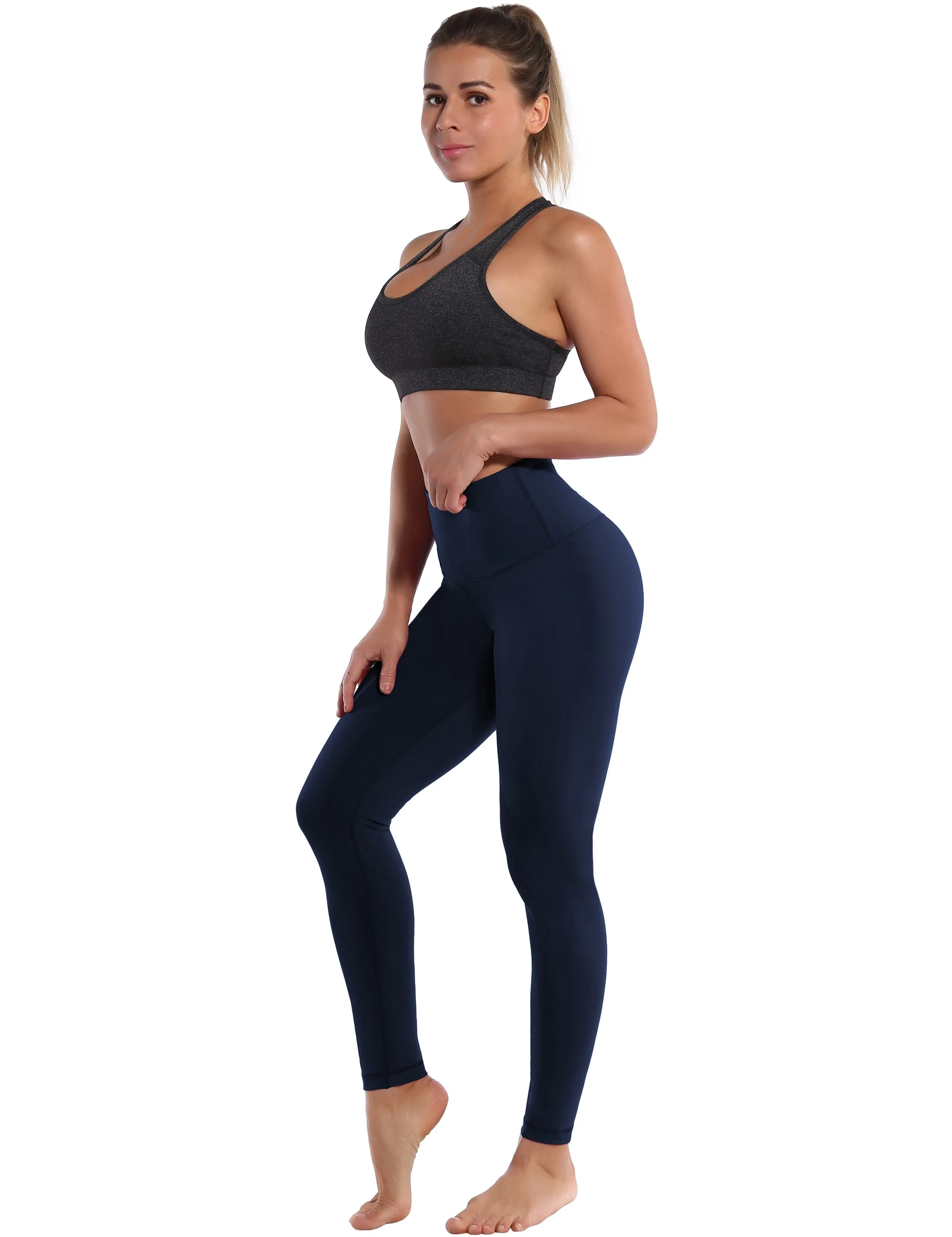 High Waist Tall Size Pants darknavy ins_Tall Size