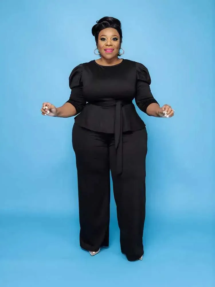 High Waist Top and Pants Business Official Suits