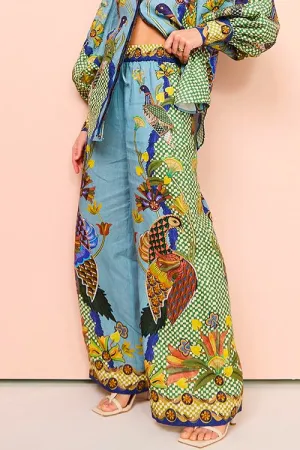 High Waist Wide Leg Unique Printed Pants