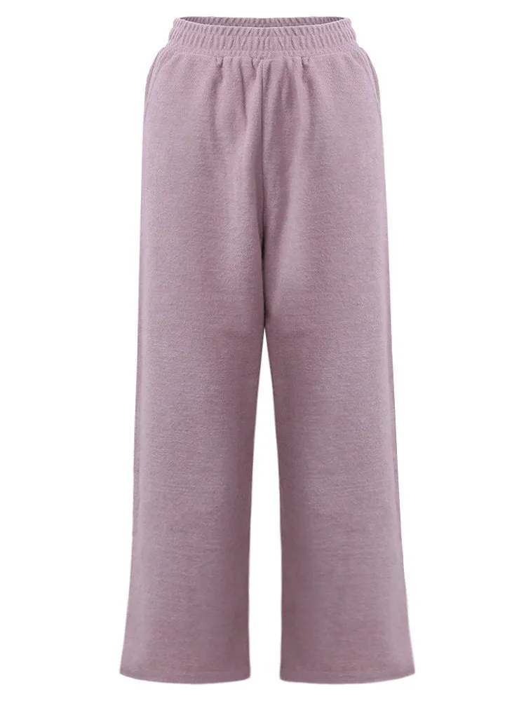 High Waist Wool Wide Legs Pants