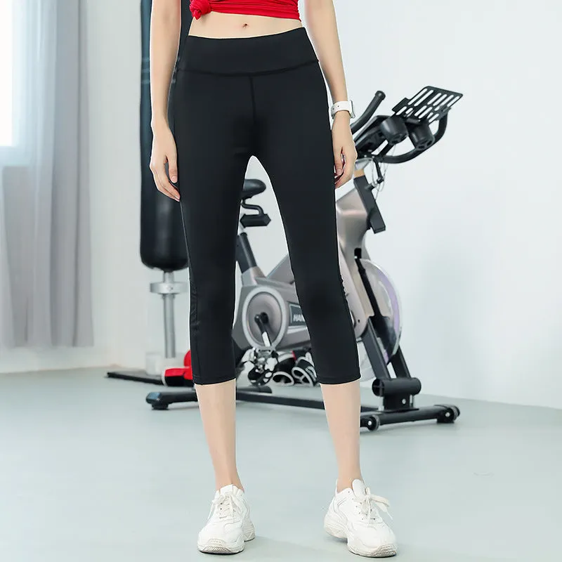 High Waist Yoga Pants Women Mesh Spliced Aid In Sweating Quick Dry Fitness Hip-Flattering Thin Stretchable Slim Look Sport Activewear