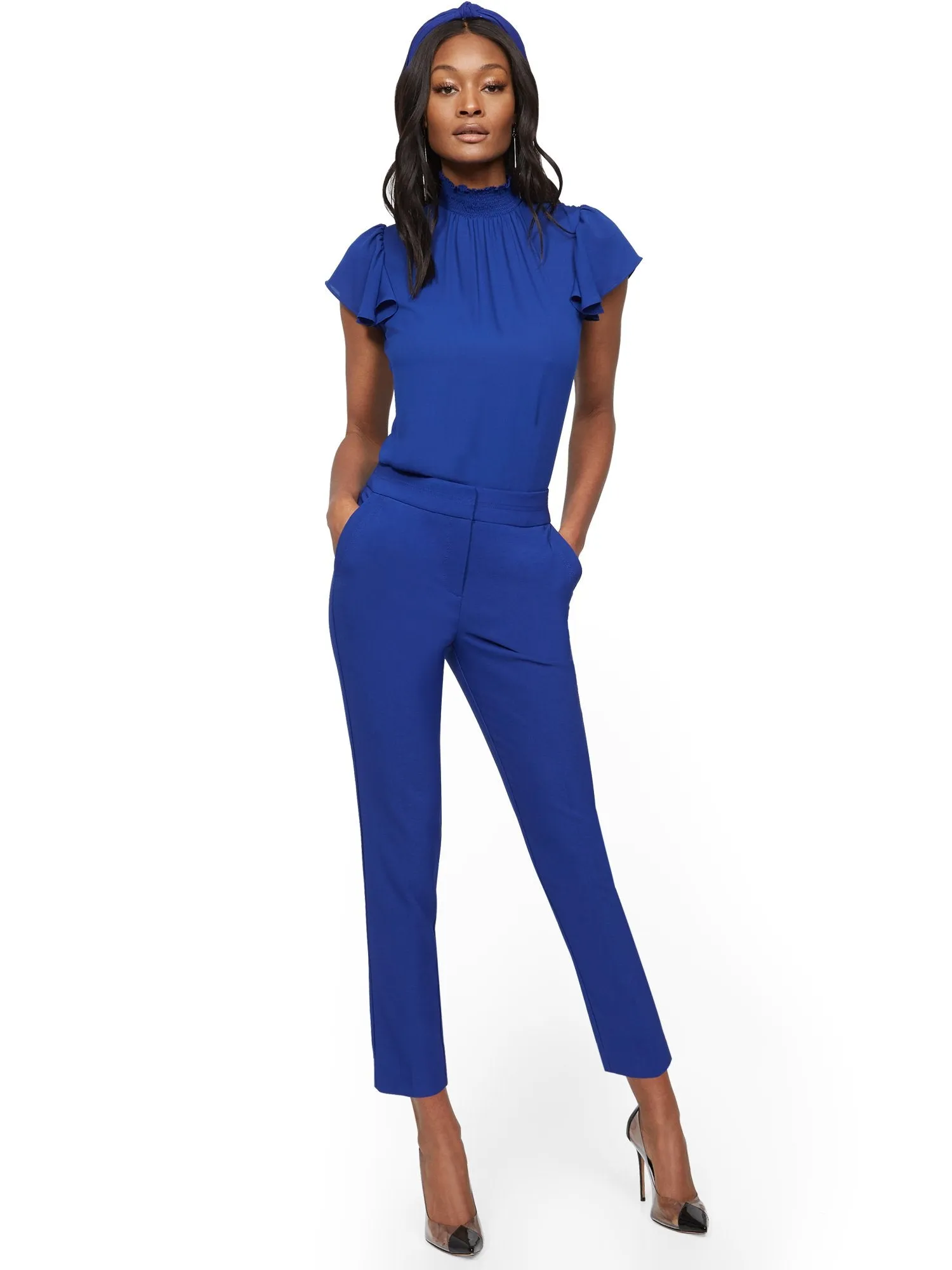 High-Waisted Ankle Pant - Two-Way Stretch - 7th Avenue