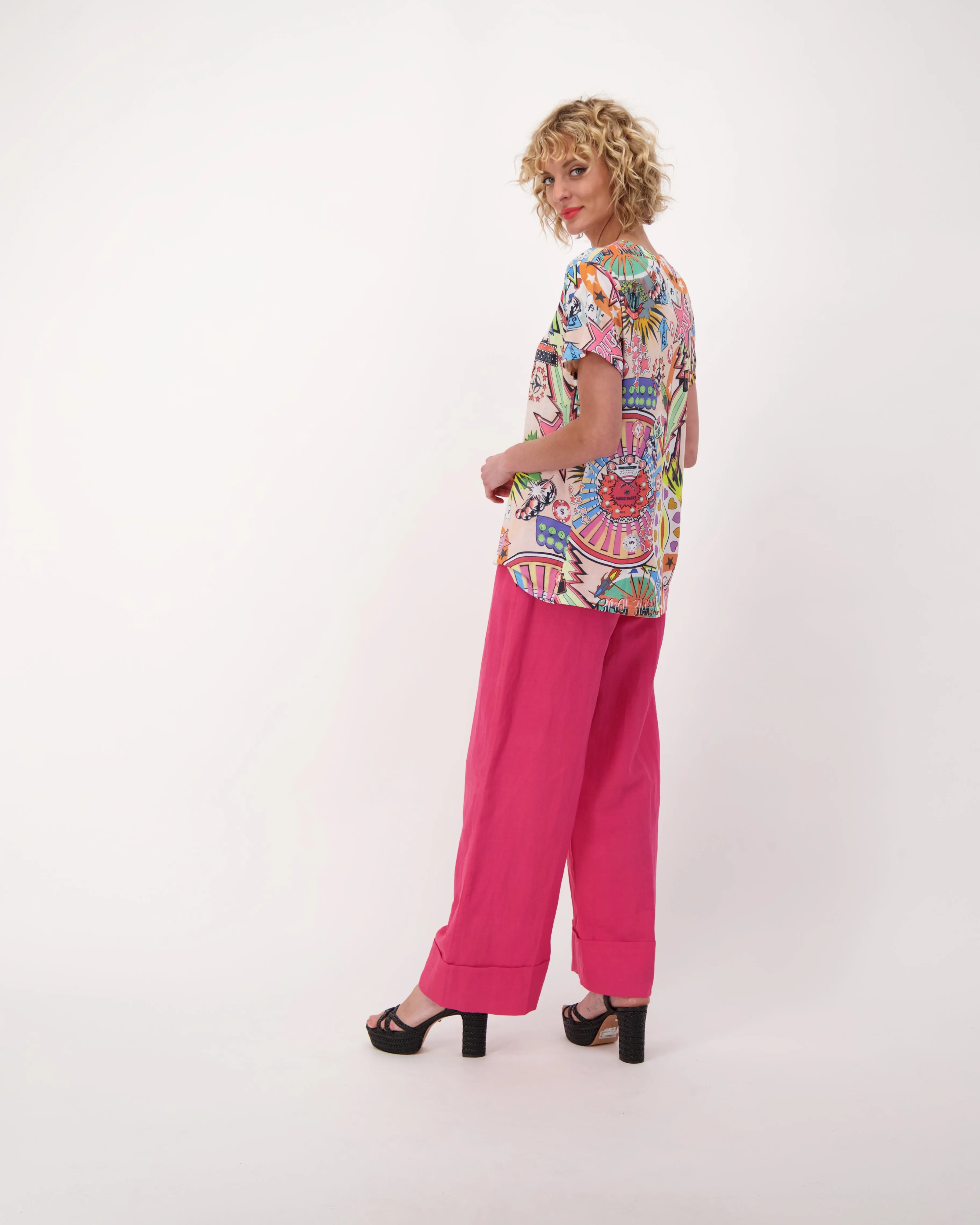 High Waisted Linen Wide Leg Pants