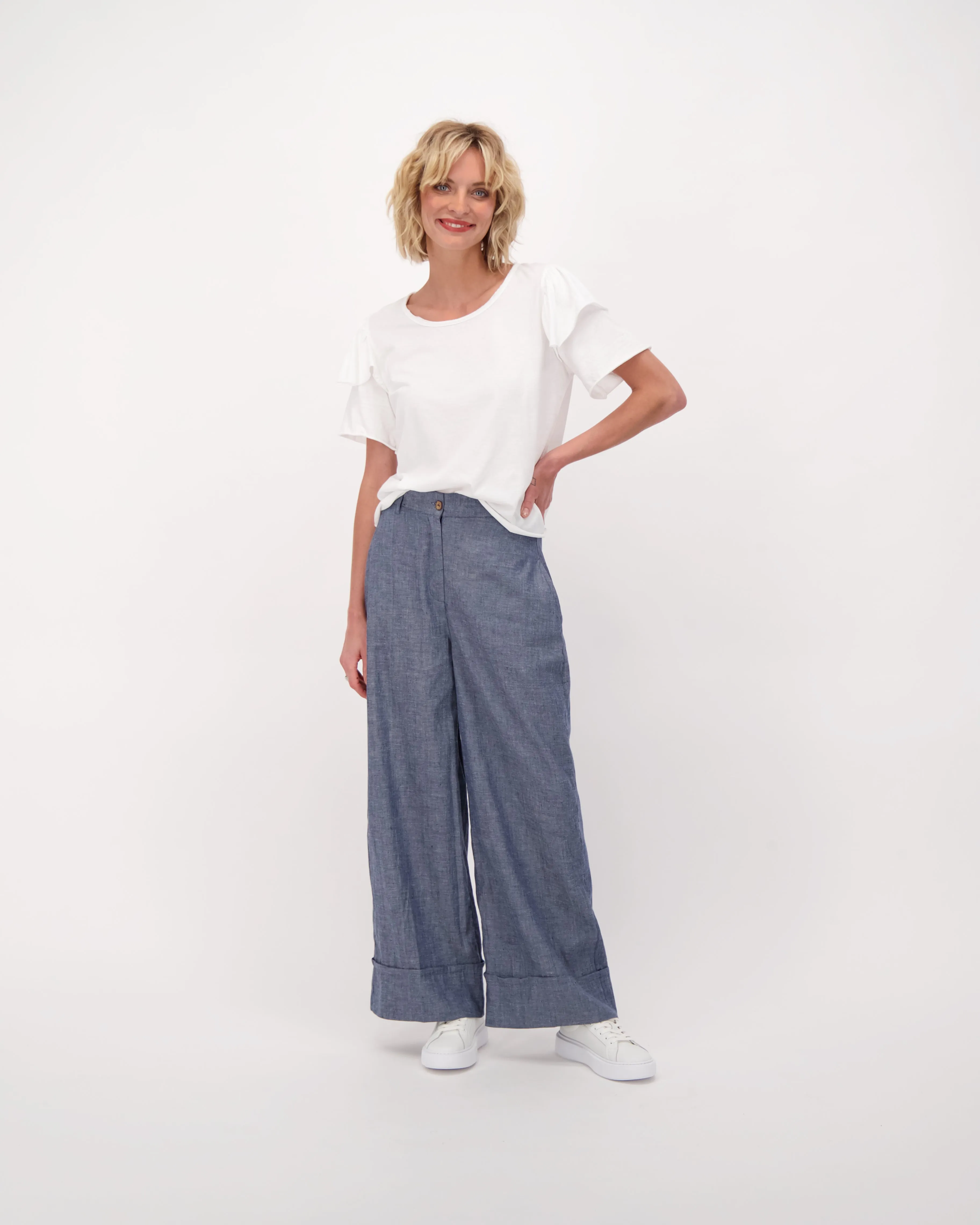 High Waisted Linen Wide Leg Pants