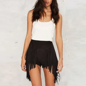 High Waisted Shorts With Tassels