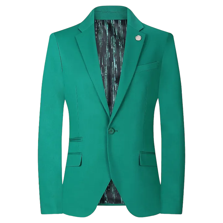 Hunter Green Men's Blazer Jacket Stretch Fabric Notch Lapel Slim-Fit Style-S1601