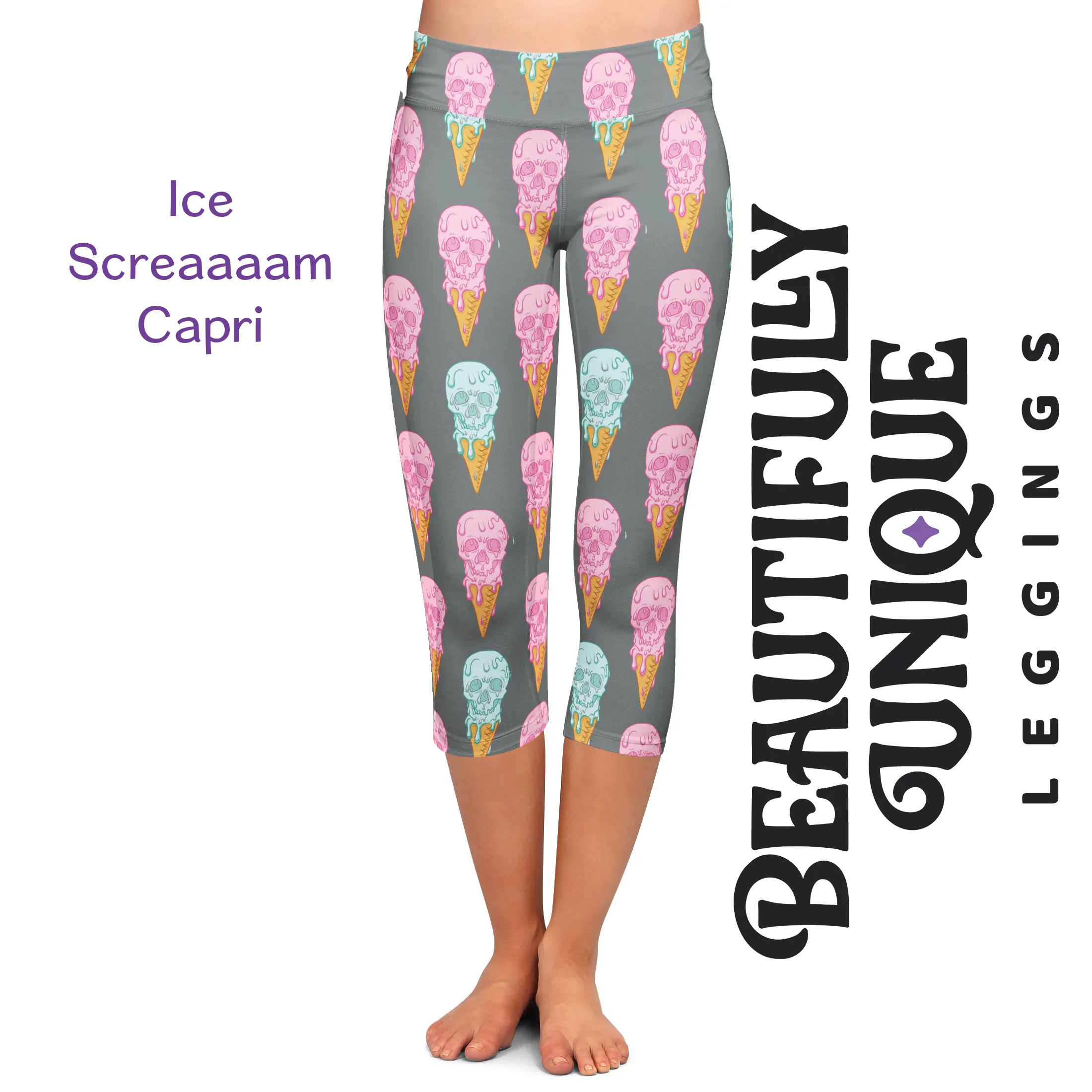 Ice Screaaaam Full-Length OR Capri (Exclusive) - High-quality Handcrafted Vibrant Leggings