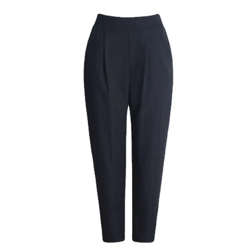 Ice Silk Cotton Blend Women Pants Harem Summer Outdoor Loose All-Matching High Waist Carrot Pants