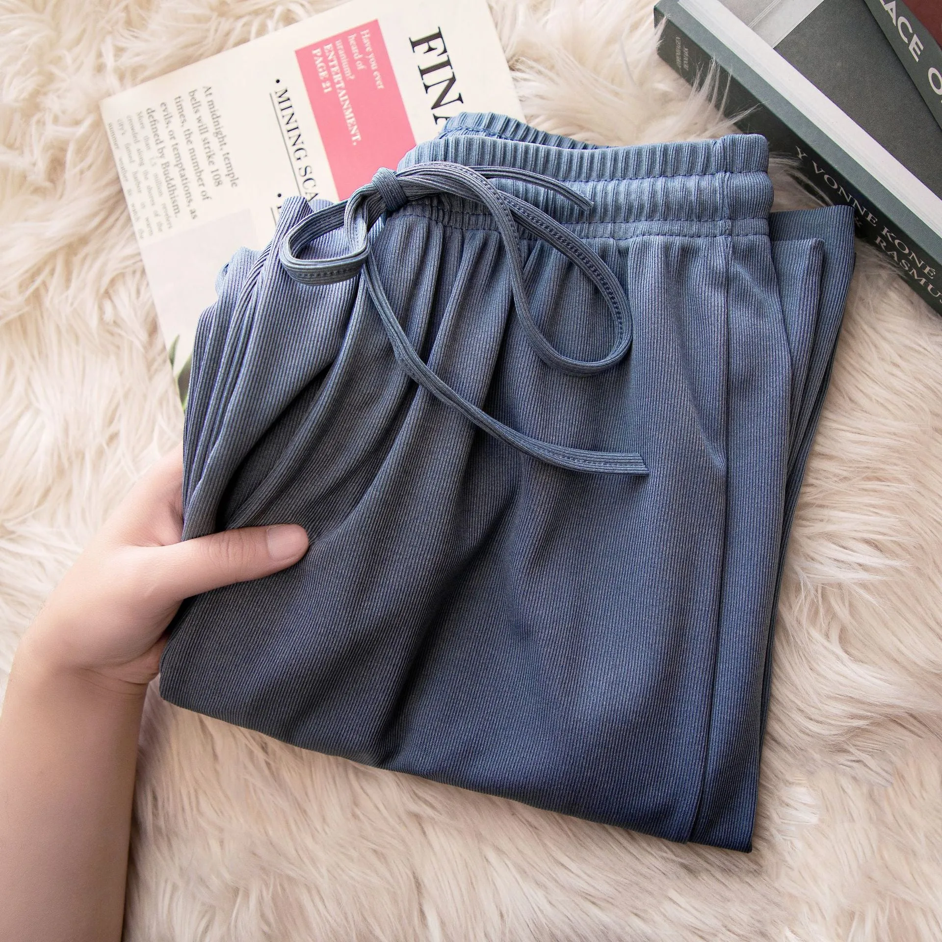 Ice Silk Wide-Leg Pants