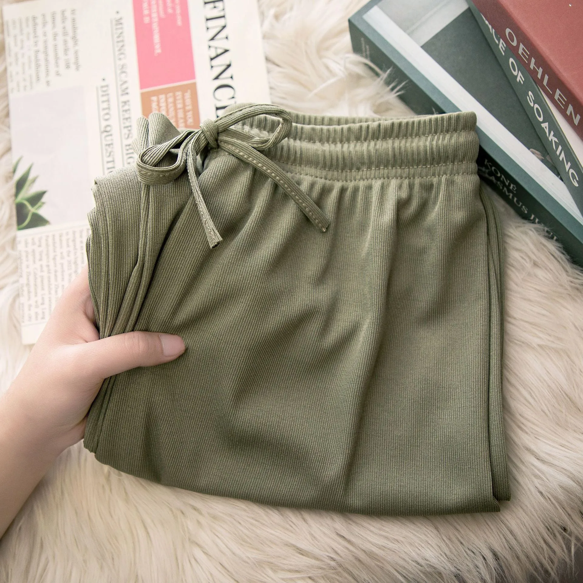 Ice Silk Wide-Leg Pants