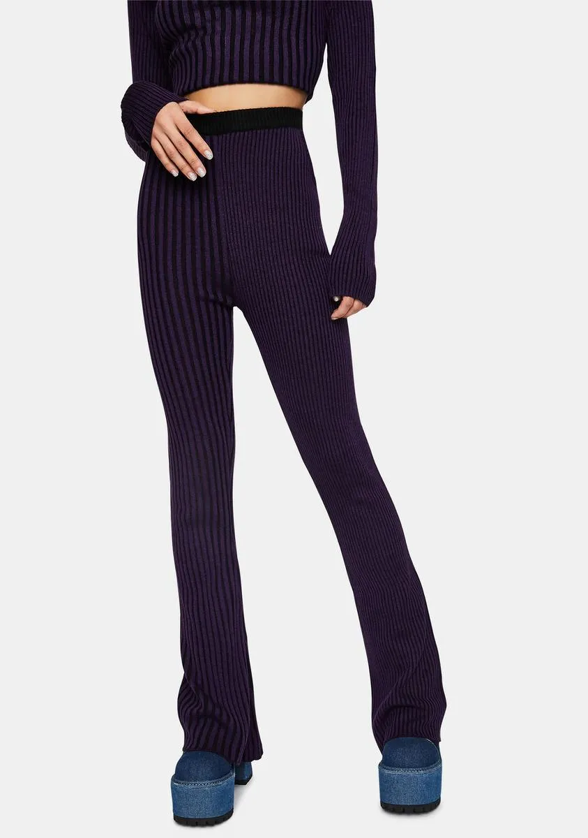 Inspire Striped Knit Flare Pants