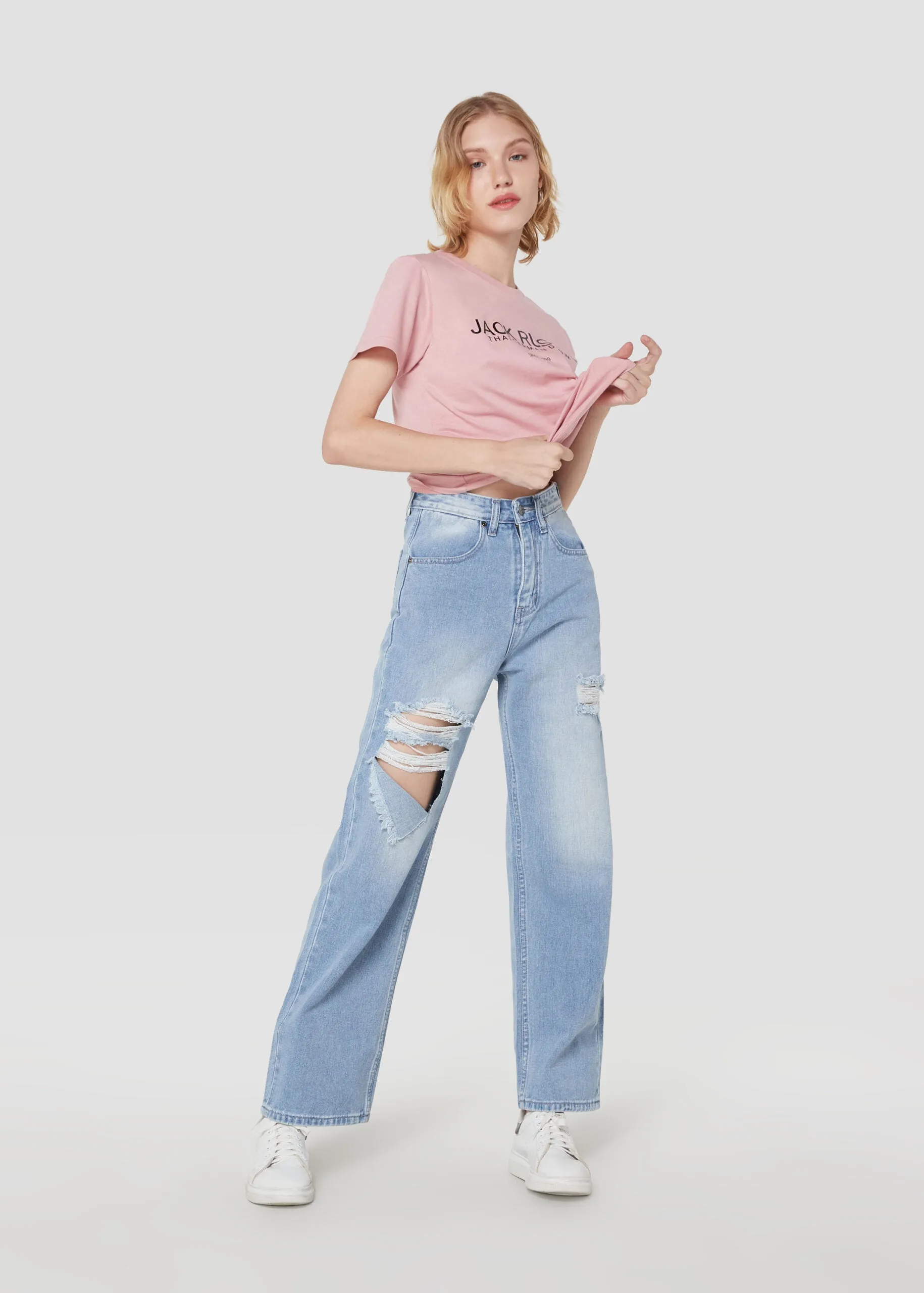 Jack Russel Women Jeans - Handwerk JF-128 - Straight Fit - Blue - High Waisted