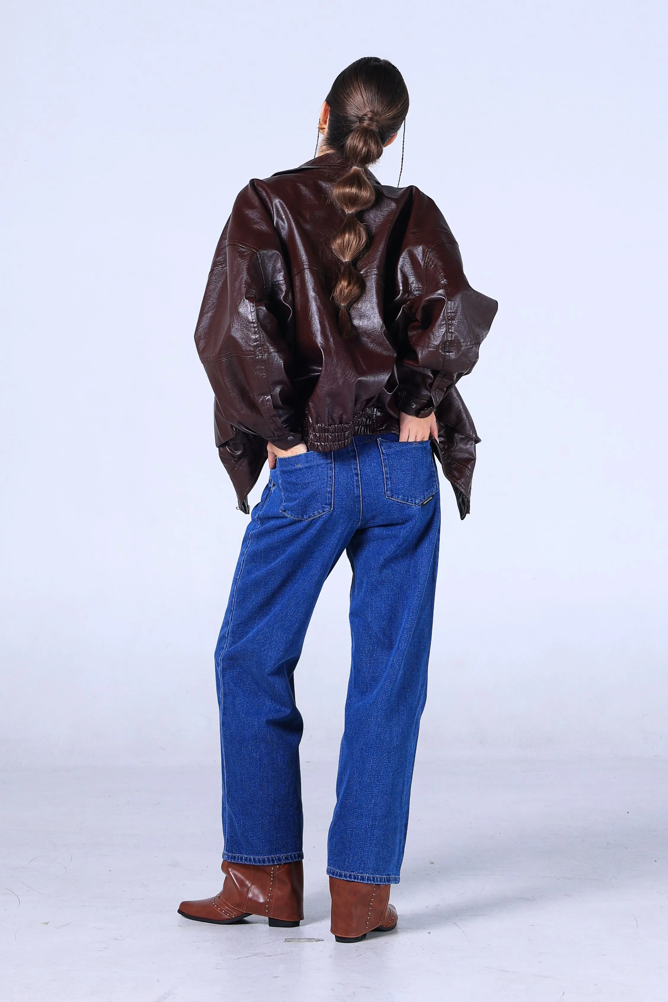 Jack Russel - Women Jeans - Klassik JF-153 Wide Leg Dark Blue High Waisted