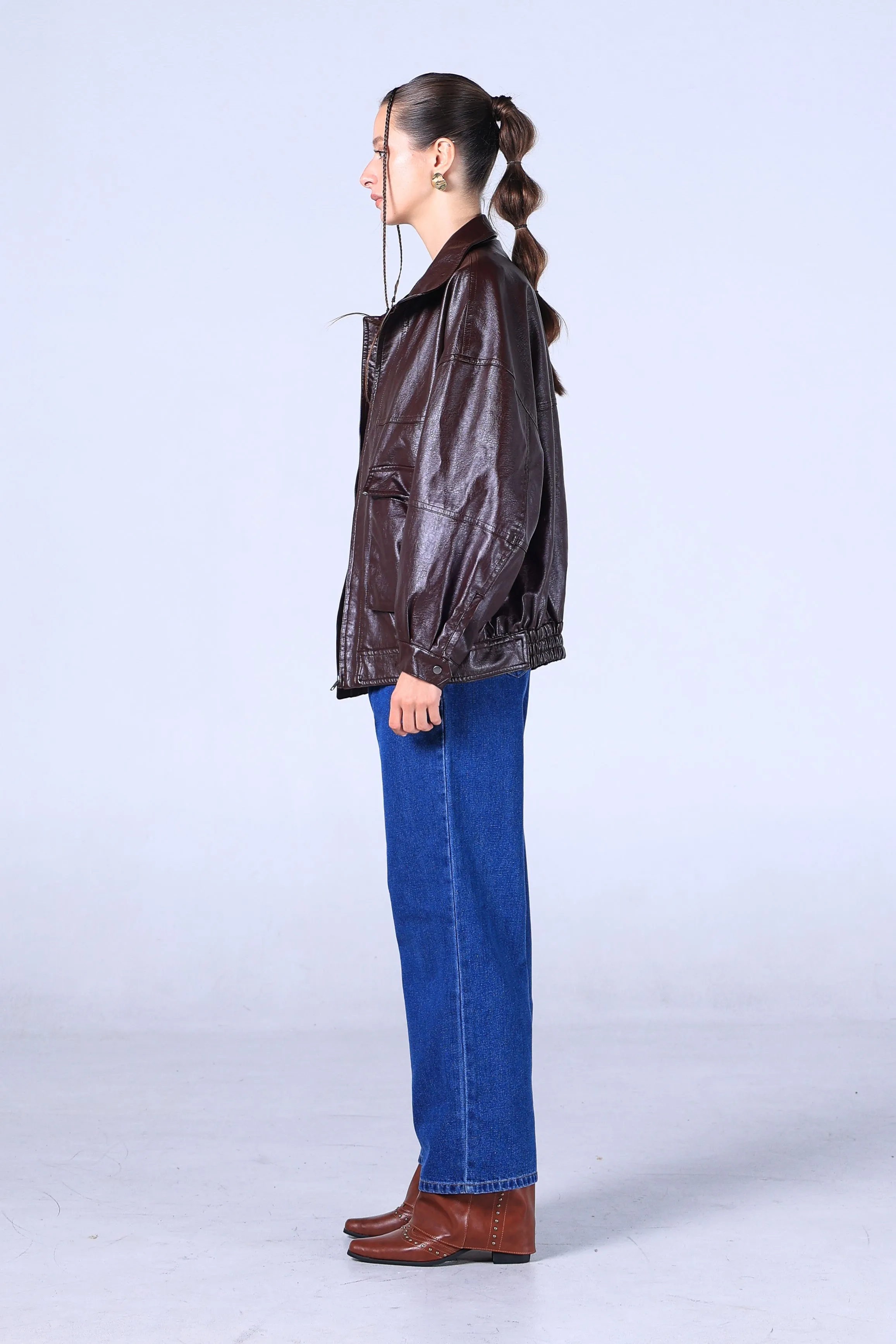 Jack Russel - Women Jeans - Klassik JF-153 Wide Leg Dark Blue High Waisted