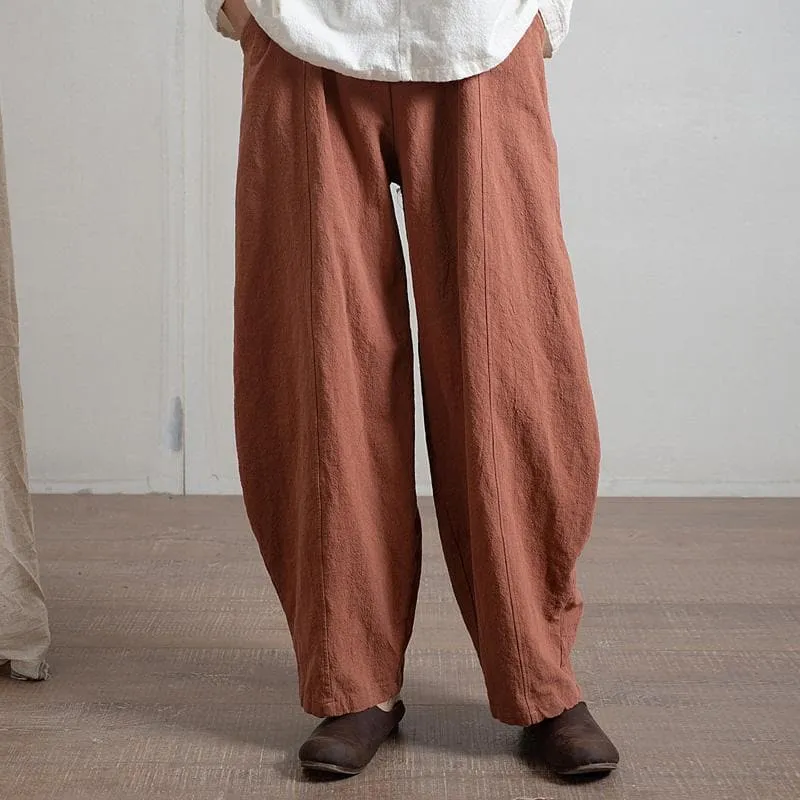 Japanese Zen Cotton Linen Palazzo Pants  | Zen