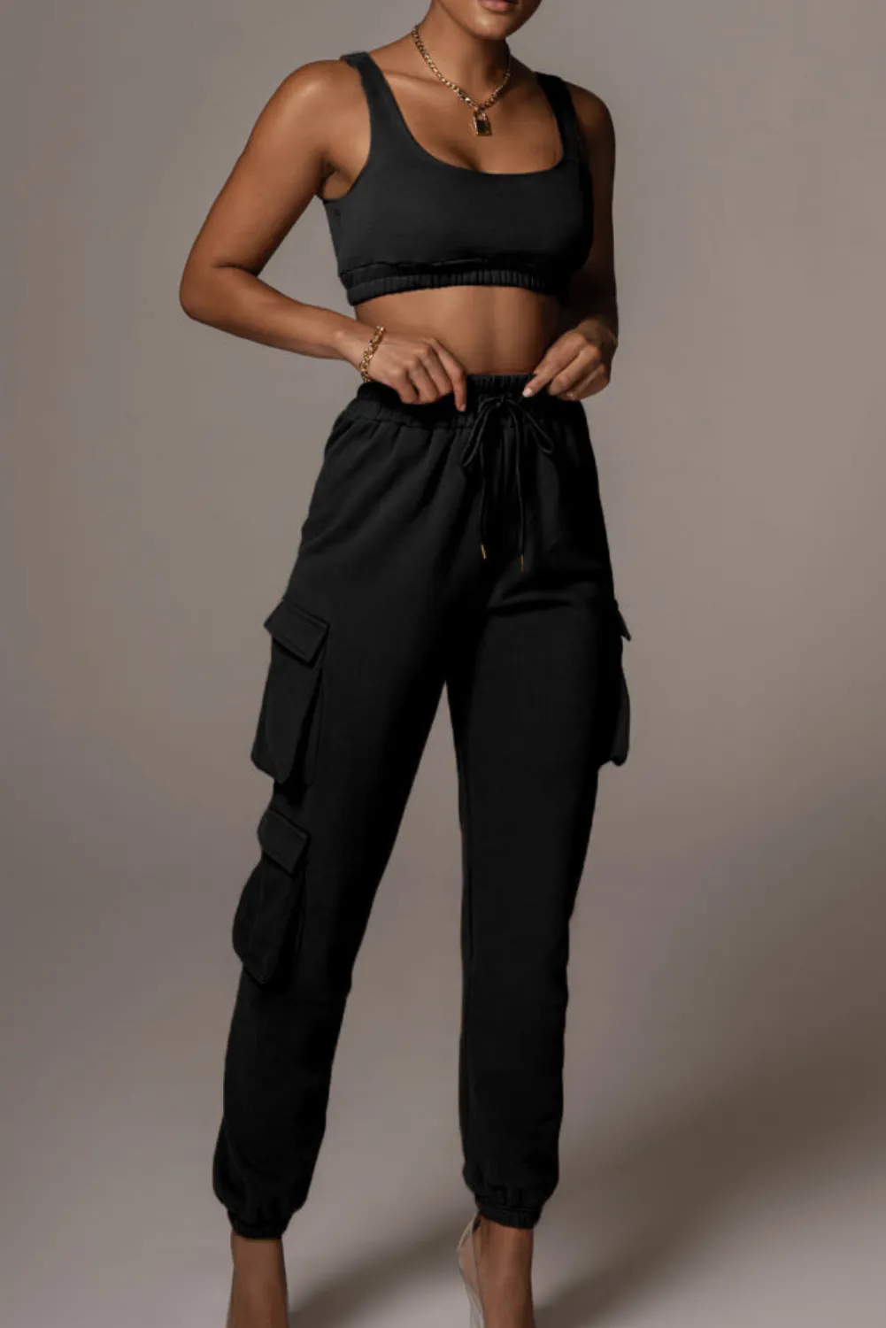 'Jordanna' Yoga Bra & Pocket Pants Set (5 Colors)