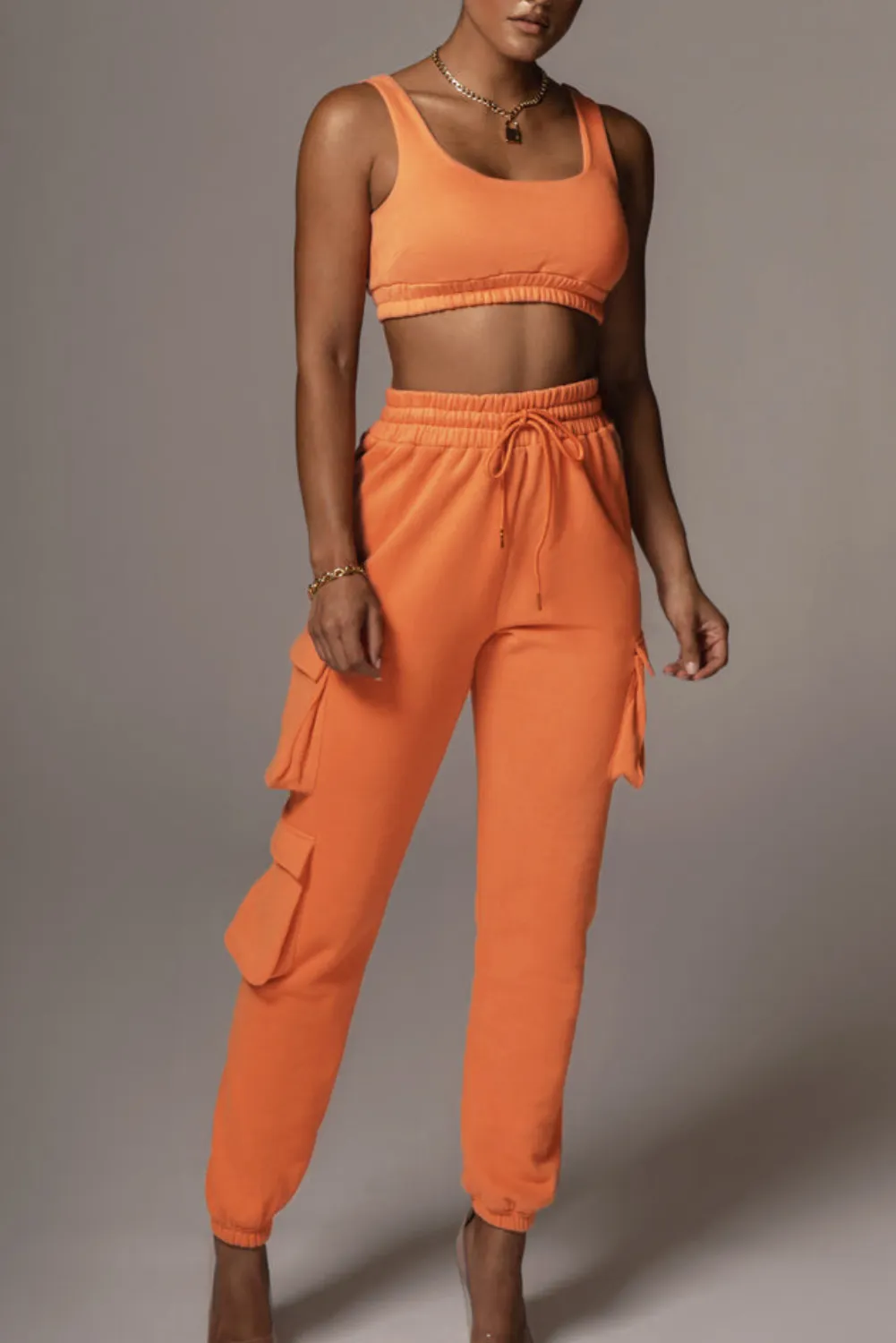 'Jordanna' Yoga Bra & Pocket Pants Set (5 Colors)