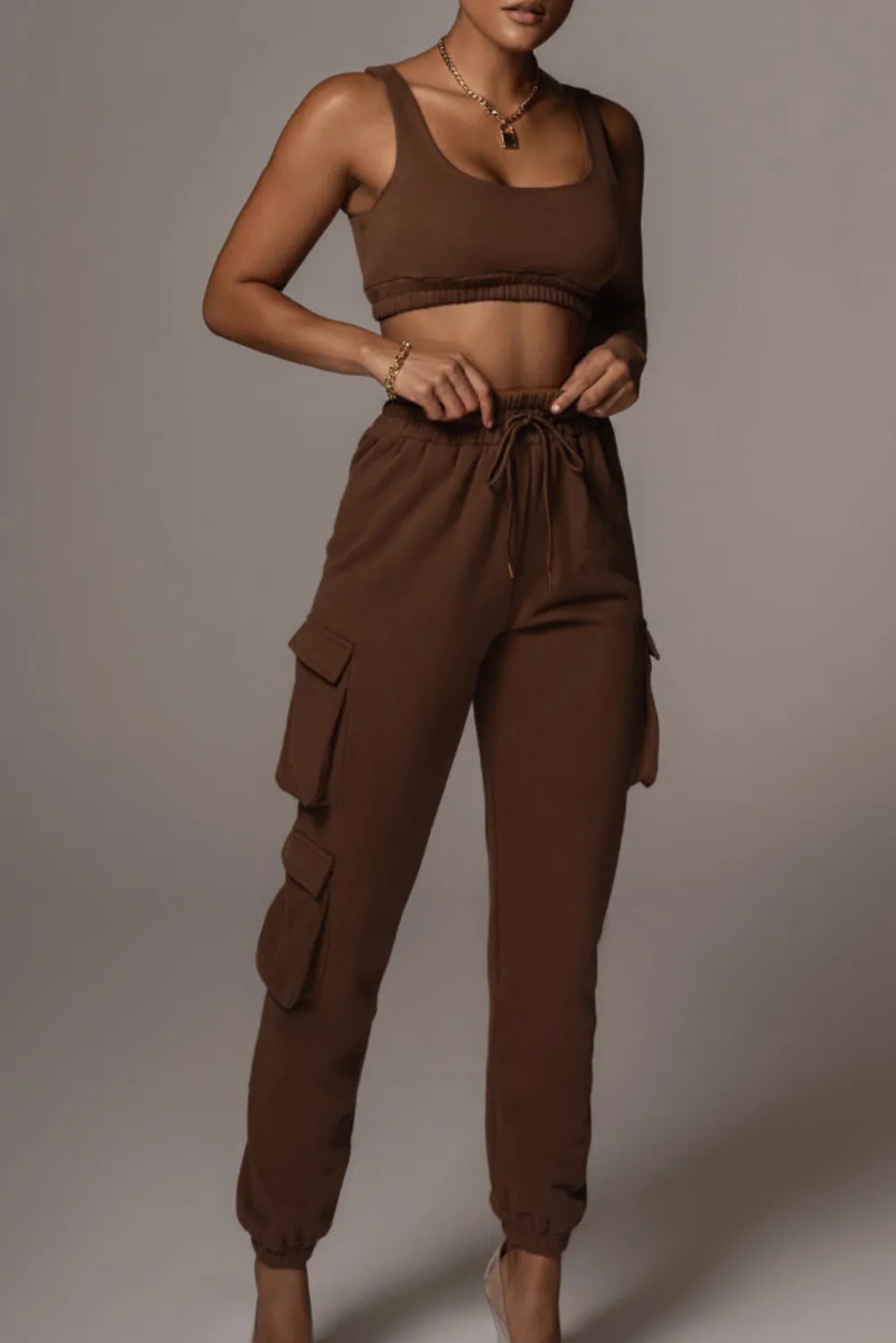 'Jordanna' Yoga Bra & Pocket Pants Set (5 Colors)