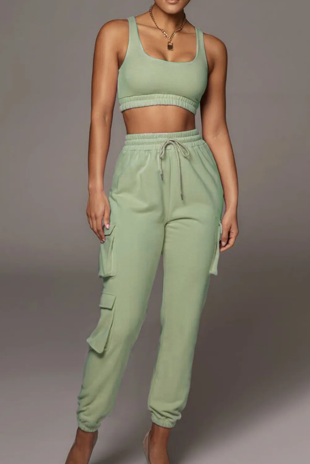 'Jordanna' Yoga Bra & Pocket Pants Set (5 Colors)