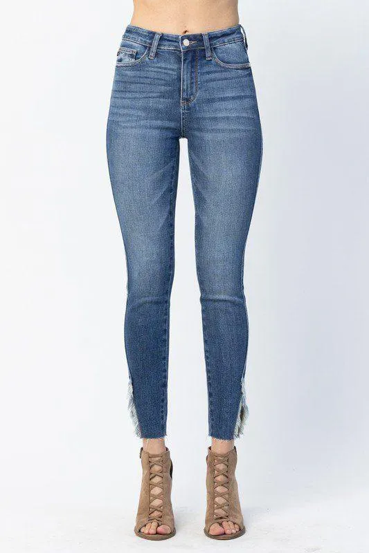 Judy Blue High Rise Split Hem Skinny Jeans