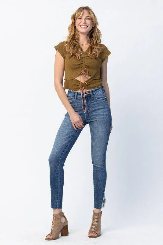 Judy Blue High Rise Split Hem Skinny Jeans
