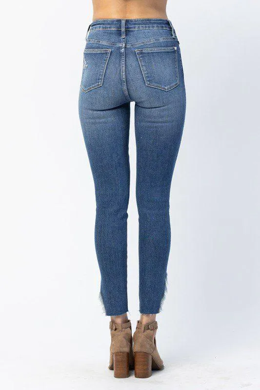 Judy Blue High Rise Split Hem Skinny Jeans