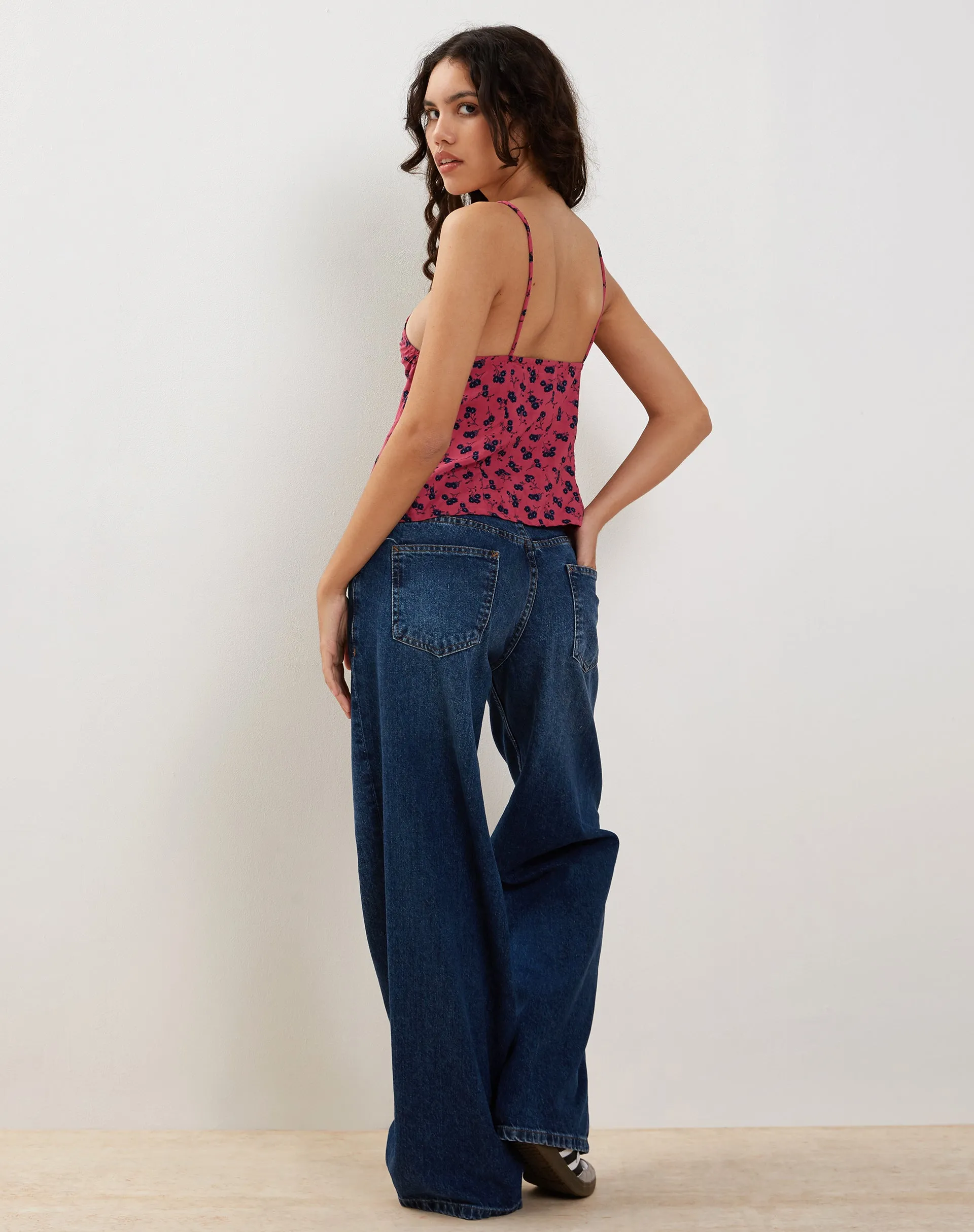 Kamari Cami Top in Raspberry Floral