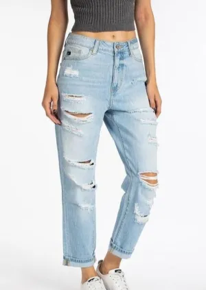 Kancan High Rise Light Wash Mom Jean