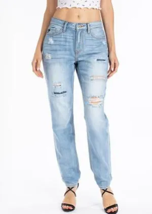 Kancan - Taylor High Rise Mended Boyfriend Jeans