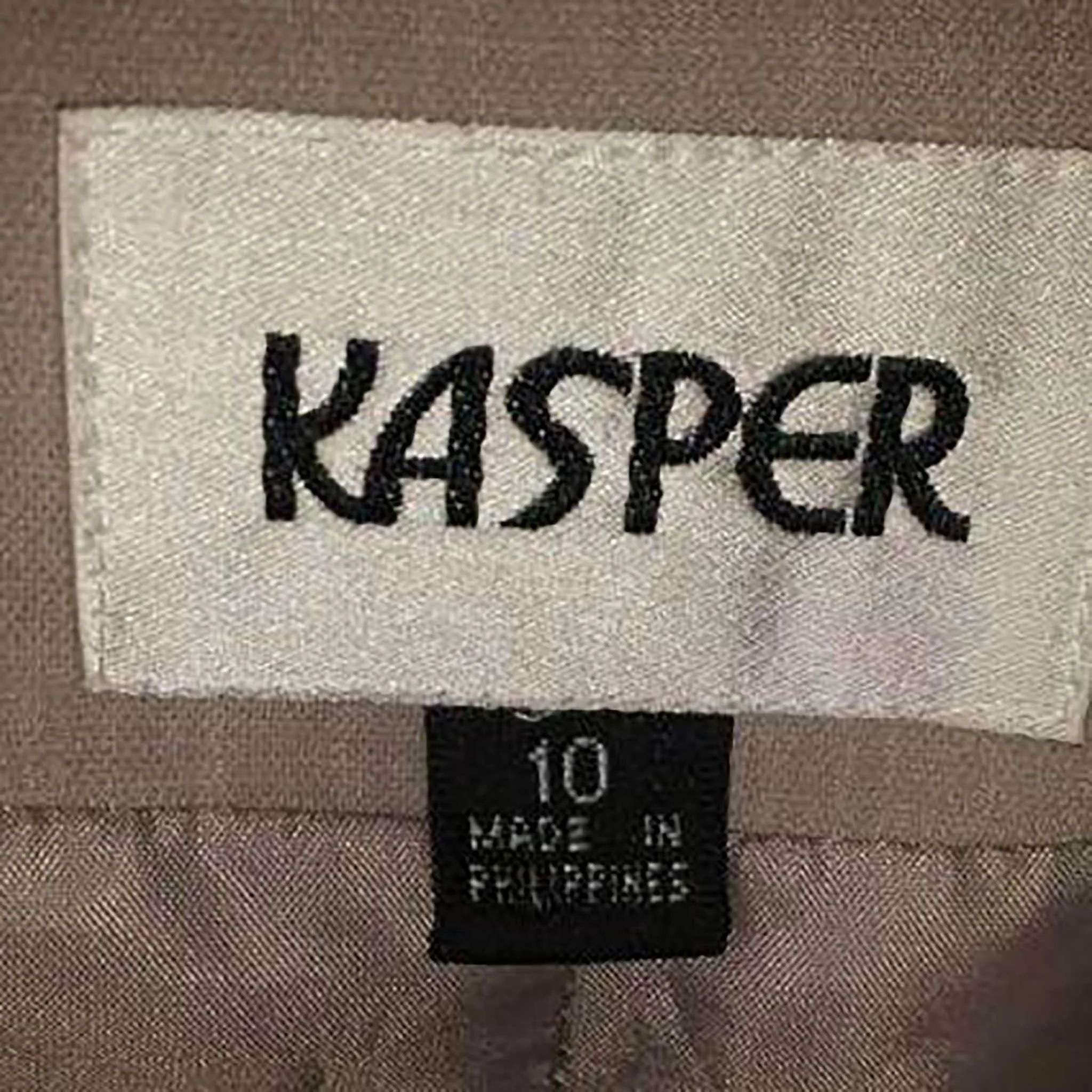 Kasper Beige Blazer with Zippered Sleeves & Pockets, Women's Size 10