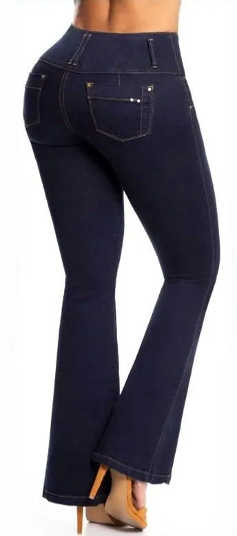 Kate Push Up Jeans - High Waisted - Dark Blue