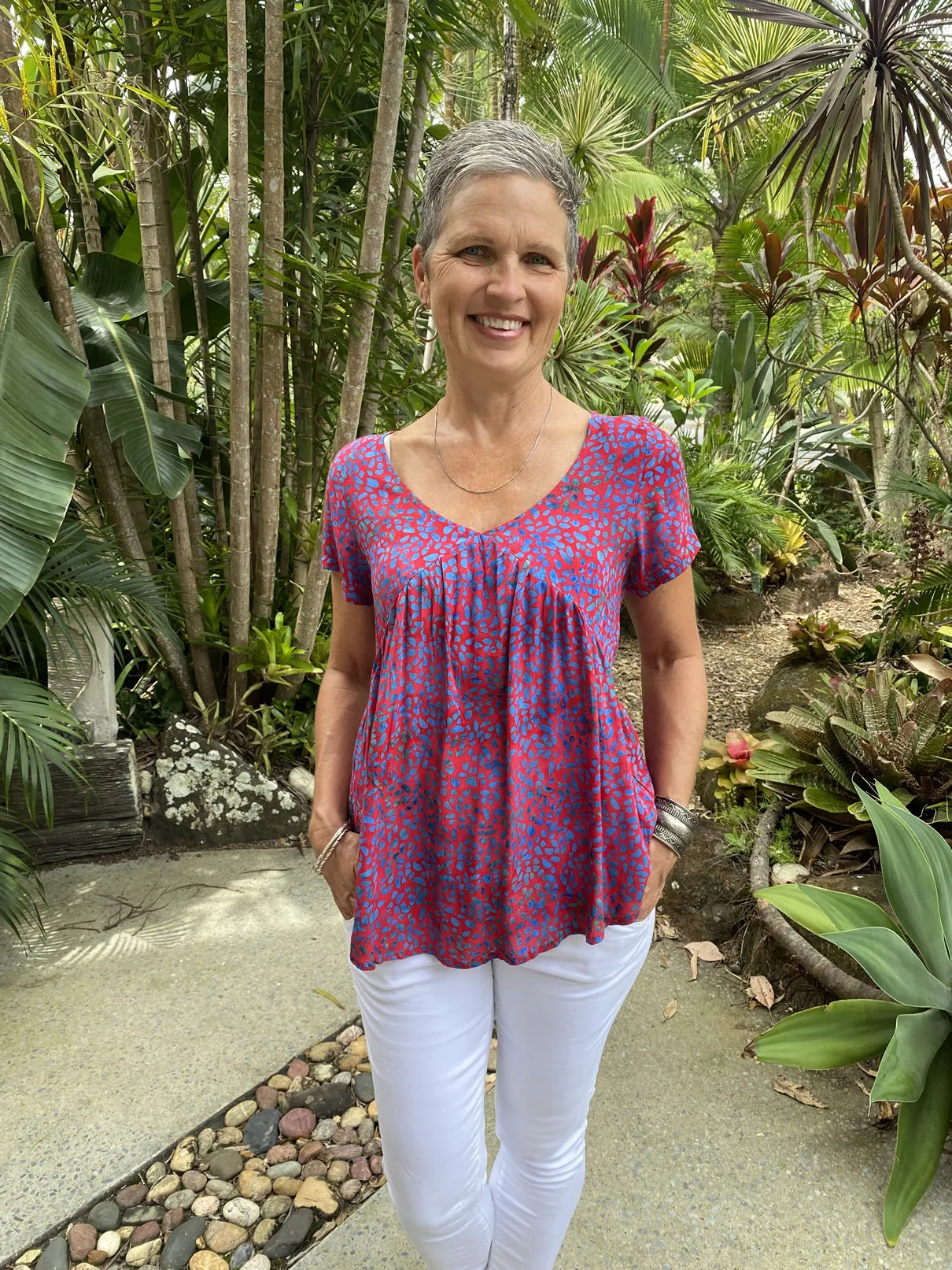 Kesha Top Magenta Stone NEW