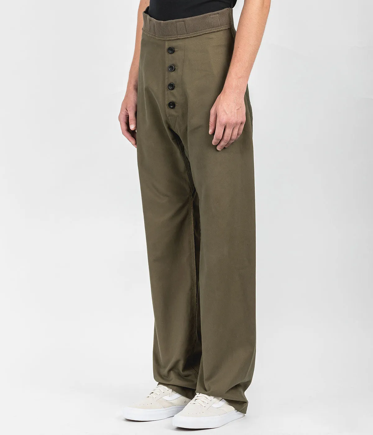 Khaki Green Buttoned Pants