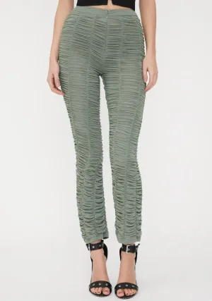 Khaki Ophelia Ruched Pants