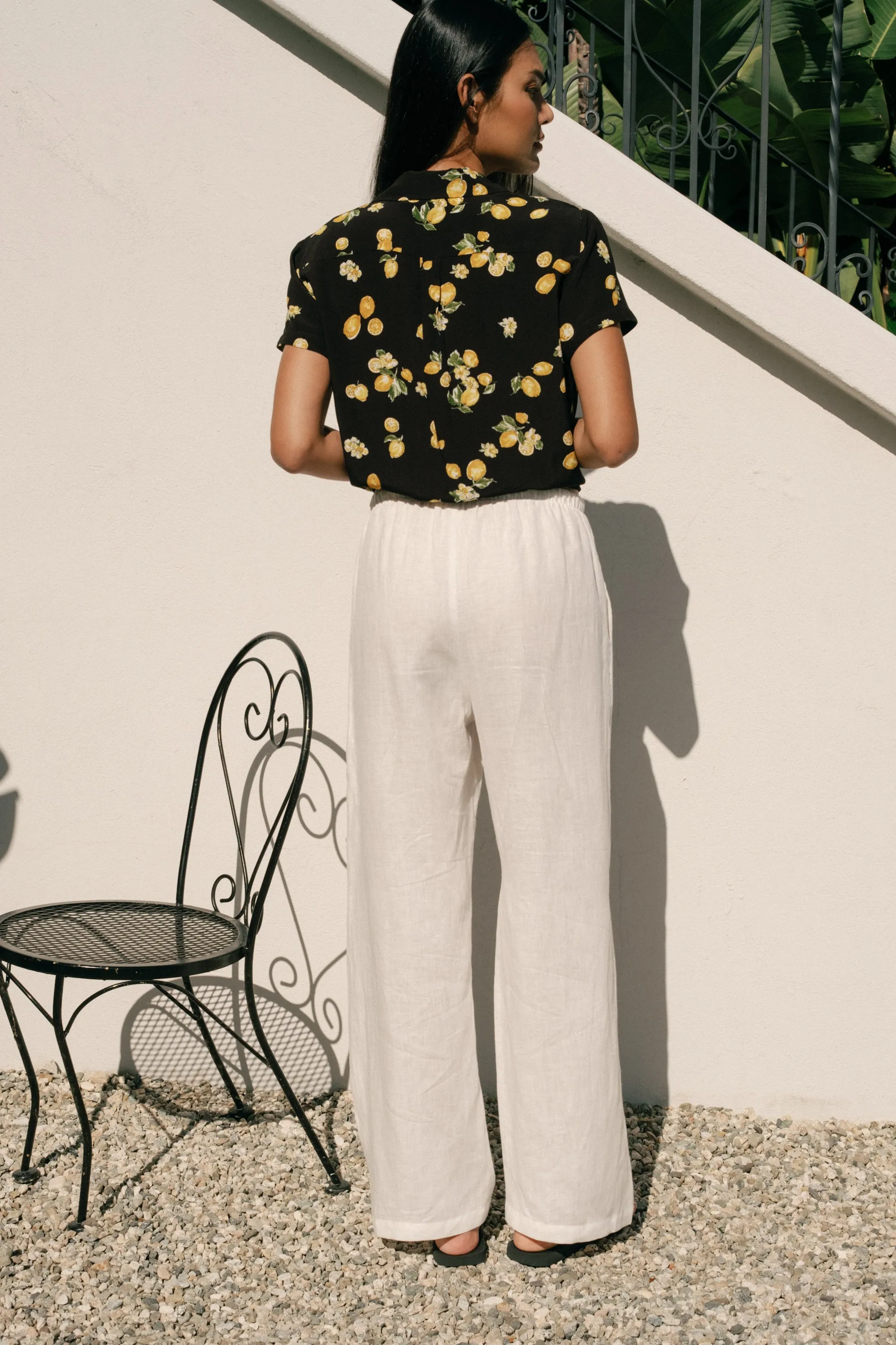 Kira Pant in Coconut Linen