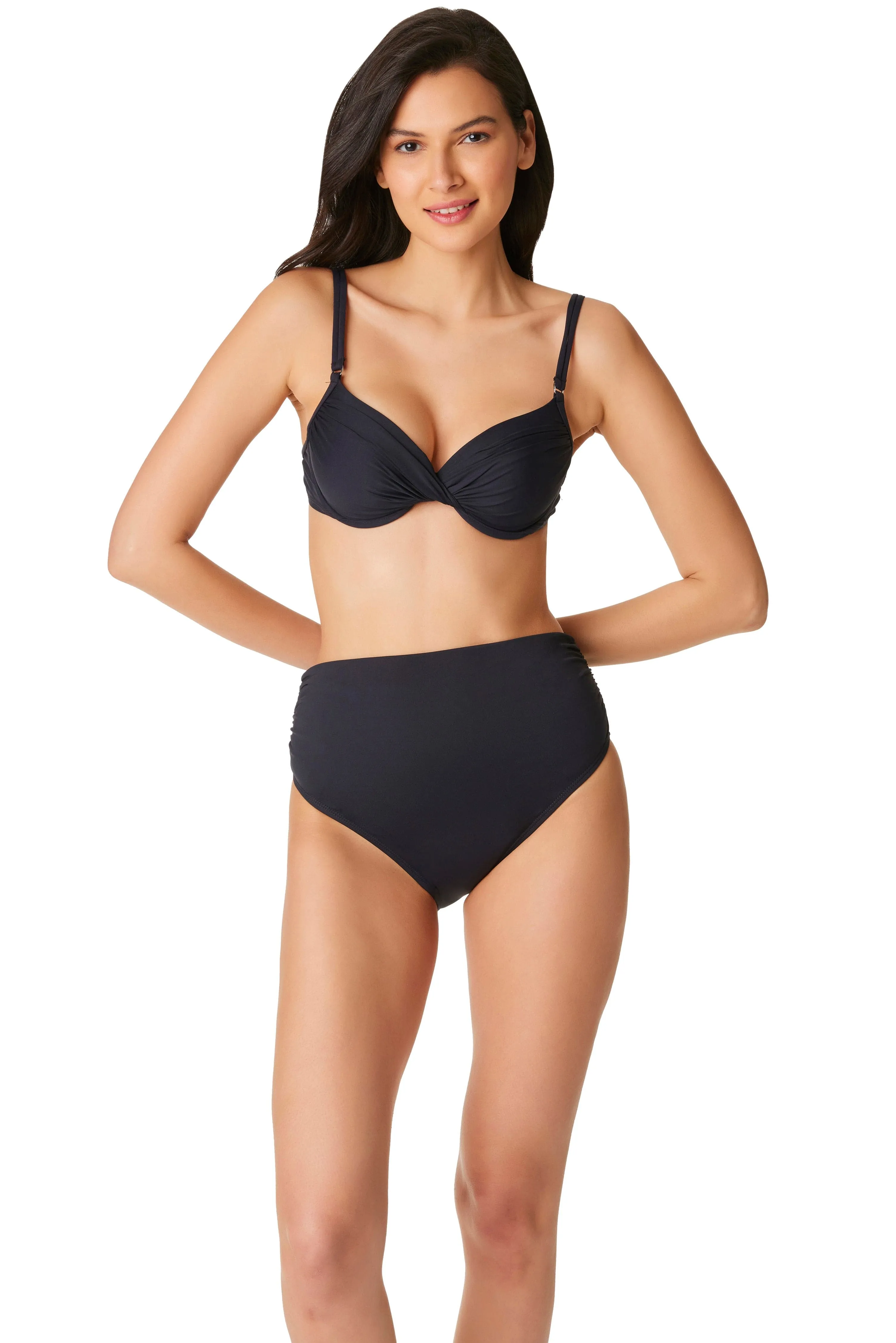 Kore Shirred High Waist Bikini Bottom