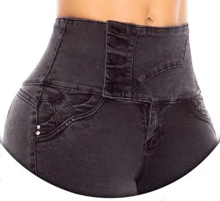 kris Push Up Jeans - High Waisted - Dark Grey
