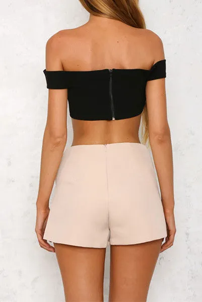 Lace Up High Waisted Shorts