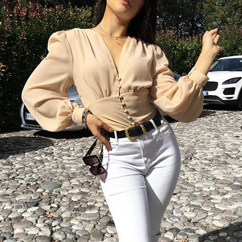 Lantern Sleeve Boho Top