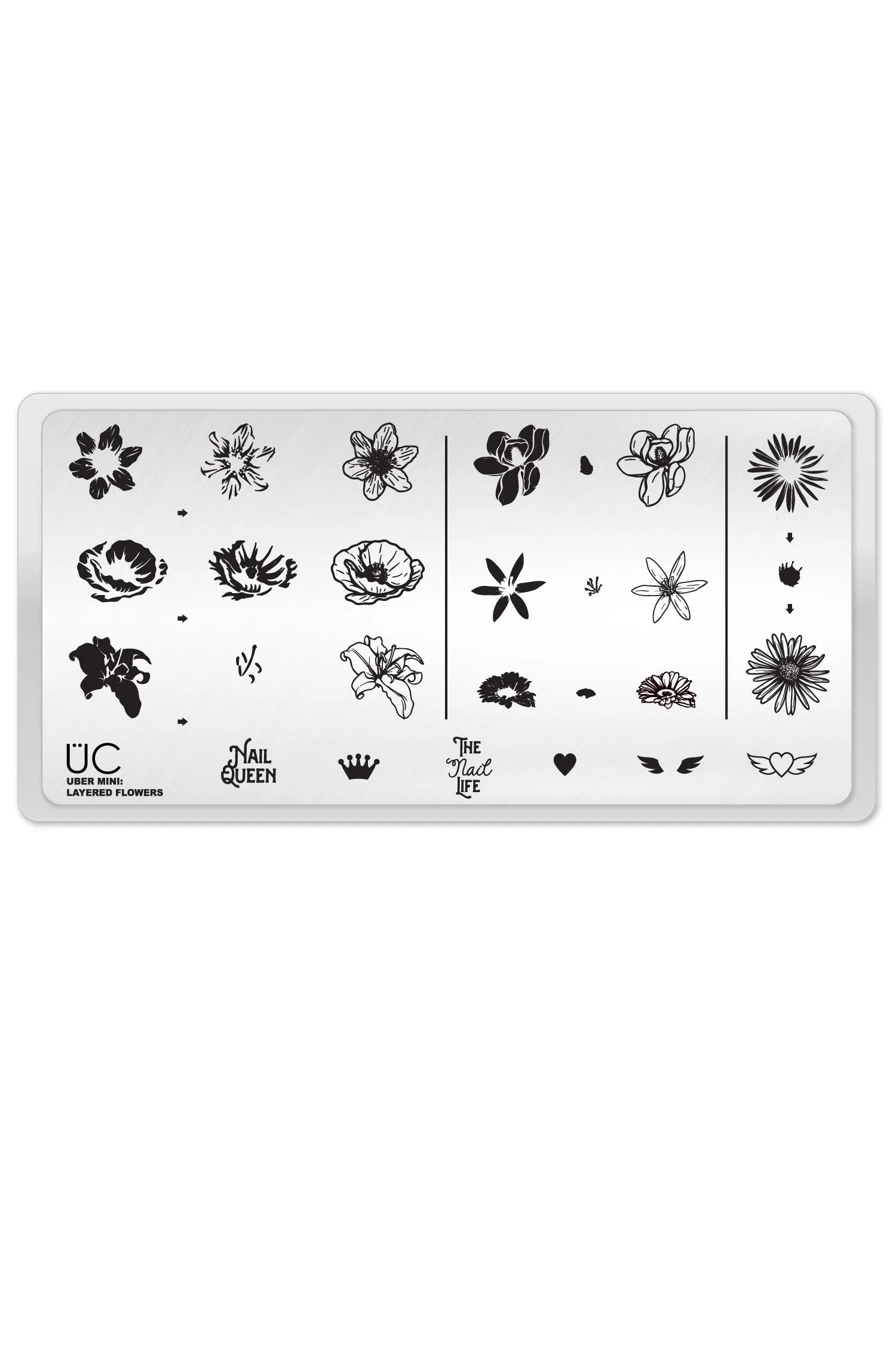 Layered Flowers - Uber Chic Mini Stamping Plate
