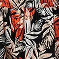 Leaf Print High Waist Shirred Harem Pants