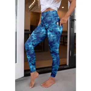 LETSFIND Fashion New Women Elastic Pockert Pants High Waist 3D Digital Printing  Milk Silk Stretch Fitness Sexy Girls Leggings