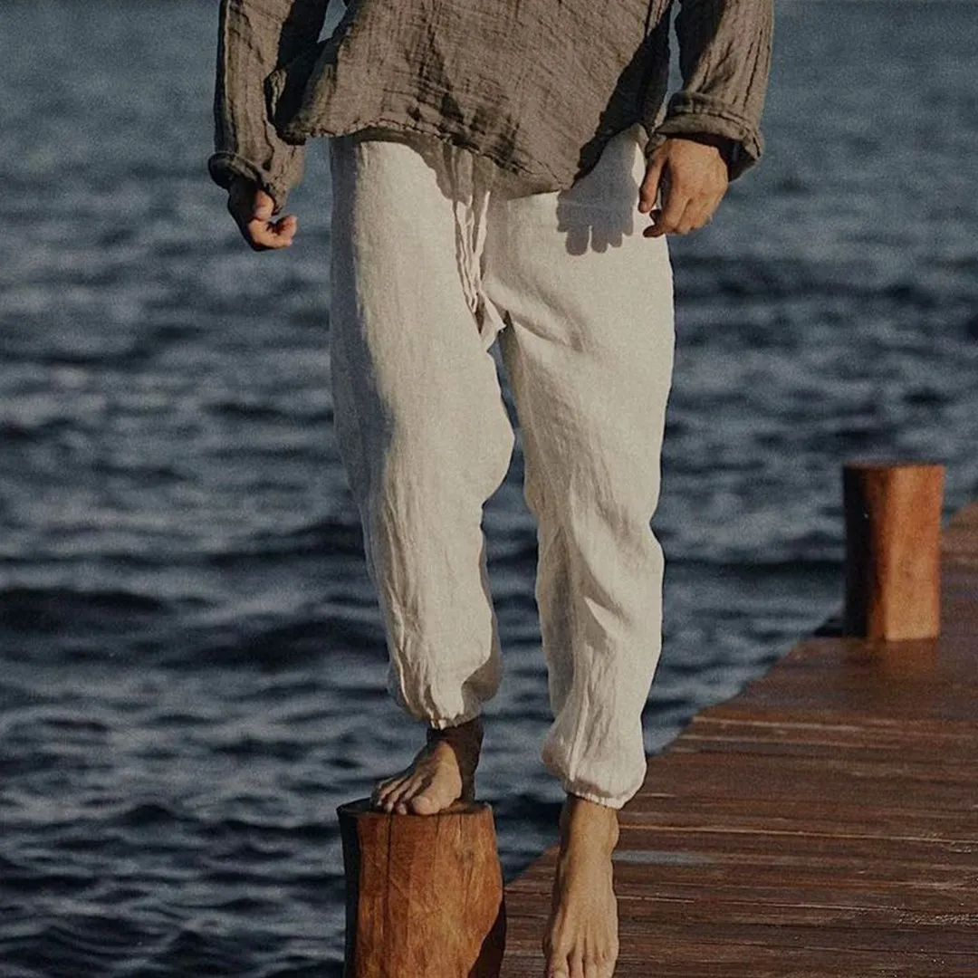 Linen Casual Plain Harem Pants