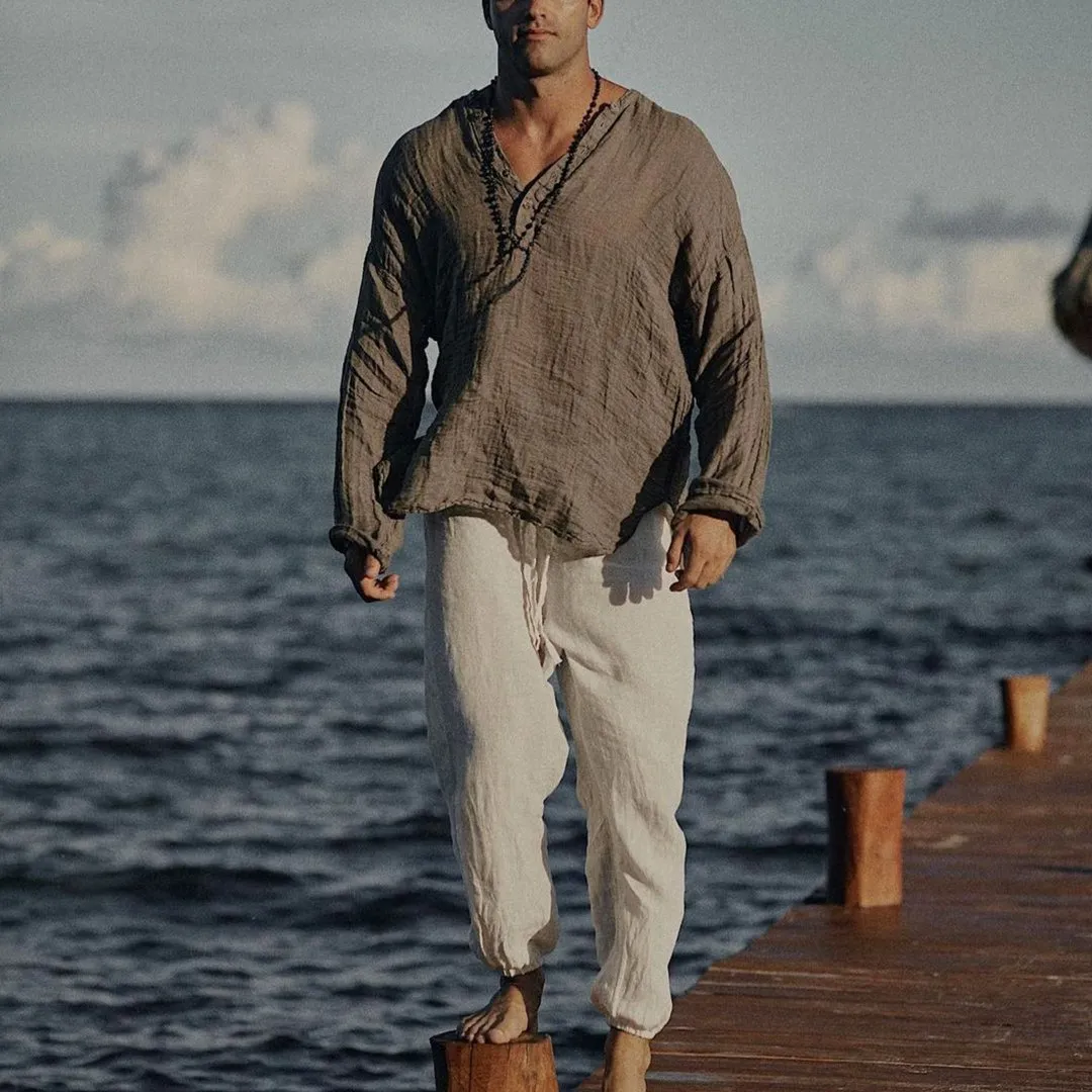 Linen Casual Plain Harem Pants