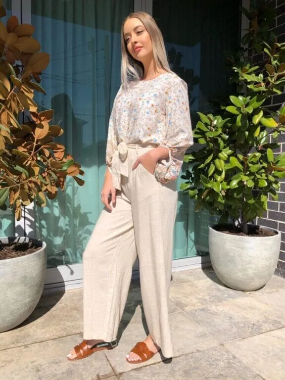 Linen High Rise Pants
